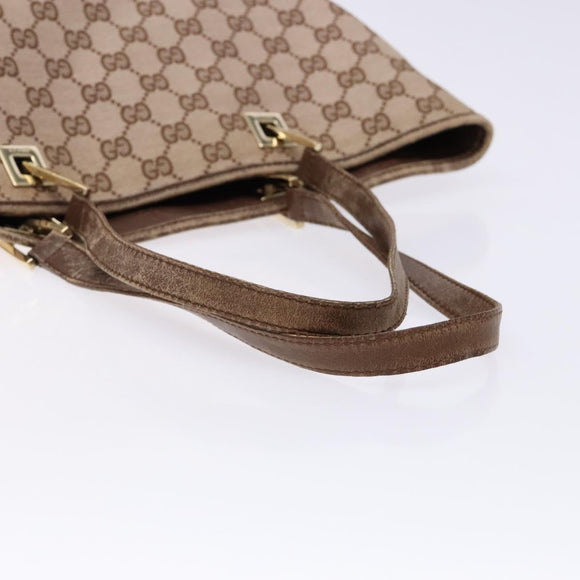 GUCCI GG Canvas Tote Bag Brown Gold 002 1098 Auth 138369