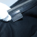 CELINE C Macadam Canvas Hand Bag Suede Black Silver Auth 138370-18
