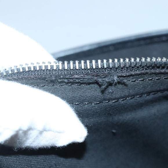 CELINE C Macadam Canvas Hand Bag Suede Black Silver Auth 138370