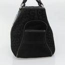 CELINE C Macadam Canvas Hand Bag Suede Black Silver Auth 138370-4