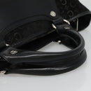 CELINE C Macadam Canvas Hand Bag Suede Black Silver Auth 138370-6