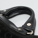 CELINE C Macadam Canvas Hand Bag Suede Black Silver Auth 138370-7