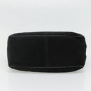 CELINE C Macadam Canvas Hand Bag Suede Black Silver Auth 138370-5