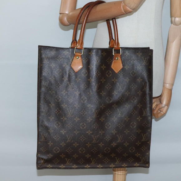 LOUIS VUITTON Monogram Sac Plat Hand Bag M51140 LV Auth 138376