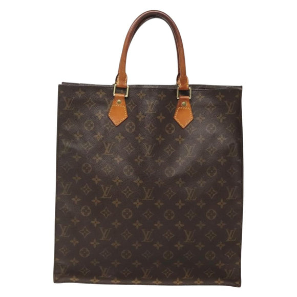 LOUIS VUITTON Monogram Sac Plat Hand Bag M51140 LV Auth 138376