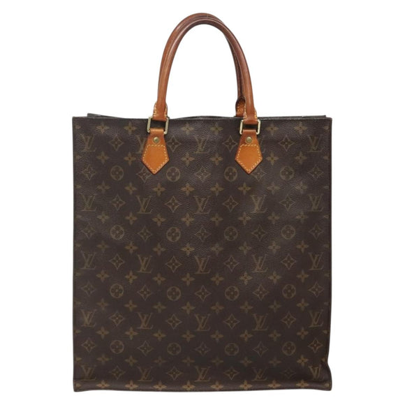 LOUIS VUITTON Monogram Sac Plat Hand Bag M51140 LV Auth 138376