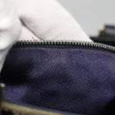 FENDI Zucchino Canvas Hand Bag Navy Silver Auth 138385-20