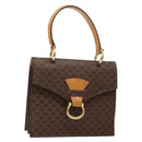 CELINE Macadam Canvas Hand Bag PVC Leather Brown Gold Auth 138386-1