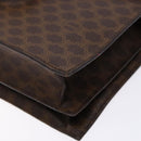 CELINE Macadam Canvas Hand Bag PVC Leather Brown Gold Auth 138386-15