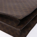 CELINE Macadam Canvas Hand Bag PVC Leather Brown Gold Auth 138386-17