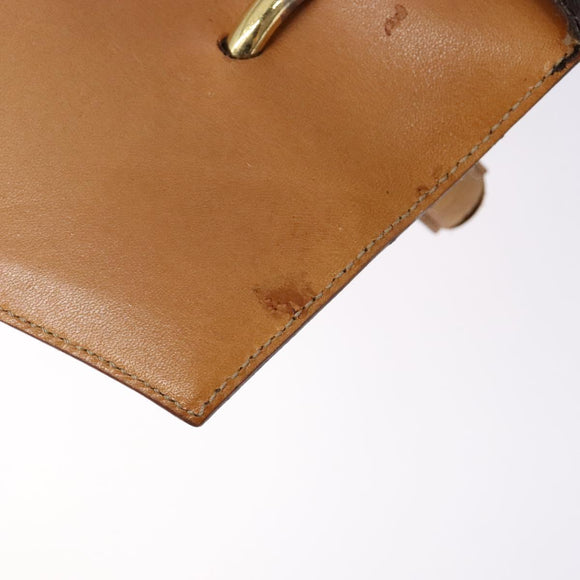 CELINE Macadam Canvas Hand Bag PVC Leather Brown Gold Auth 138386