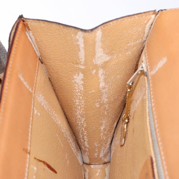 CELINE Macadam Canvas Hand Bag PVC Leather Brown Gold Auth 138386