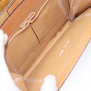 CELINE Macadam Canvas Hand Bag PVC Leather Brown Gold Auth 138386-23