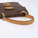 CELINE Macadam Canvas Hand Bag PVC Leather Brown Gold Auth 138386-7