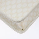 CELINE Macadam Canvas Shoulder Bag PVC Leather White gold Auth 138387-16