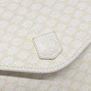 CELINE Macadam Canvas Shoulder Bag PVC Leather White gold Auth 138387-18