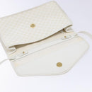 CELINE Macadam Canvas Shoulder Bag PVC Leather White gold Auth 138387-9
