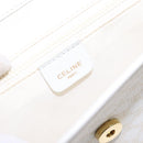 CELINE Macadam Canvas Shoulder Bag PVC Leather White gold Auth 138387-19