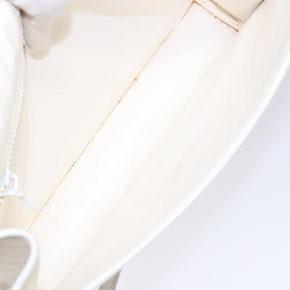 CELINE Macadam Canvas Shoulder Bag PVC Leather White gold Auth 138387