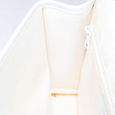 CELINE Macadam Canvas Shoulder Bag PVC Leather White gold Auth 138387-21