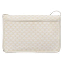 CELINE Macadam Canvas Shoulder Bag PVC Leather White gold Auth 138387-2