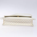 CELINE Macadam Canvas Shoulder Bag PVC Leather White gold Auth 138387-5