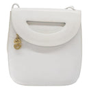 CELINE Shoulder Bag Leather Gold White Auth 138388-2
