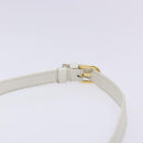 CELINE Shoulder Bag Leather Gold White Auth 138388-8