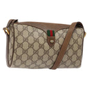 GUCCI GG Supreme Web Sherry Line Bag PVC Beige Gold 89 02 018 Auth 138389-1