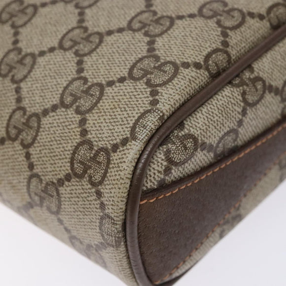 GUCCI GG Supreme Web Sherry Line Bag PVC Beige Gold 89 02 018 Auth 138389