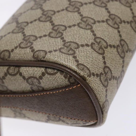 GUCCI GG Supreme Web Sherry Line Bag PVC Beige Gold 89 02 018 Auth 138389