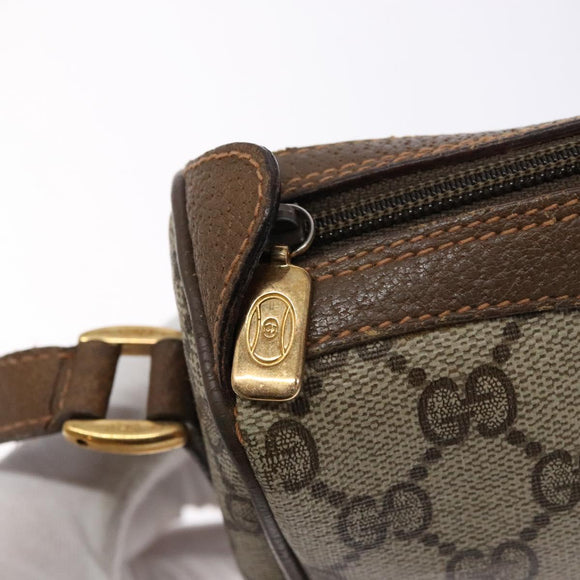 GUCCI GG Supreme Web Sherry Line Bag PVC Beige Gold 89 02 018 Auth 138389