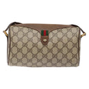 GUCCI GG Supreme Web Sherry Line Bag PVC Beige Gold 89 02 018 Auth 138389-13