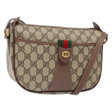 GUCCI GG Supreme Web Sherry Line Bag PVC Beige Gold 001 754 6177 Auth 138390