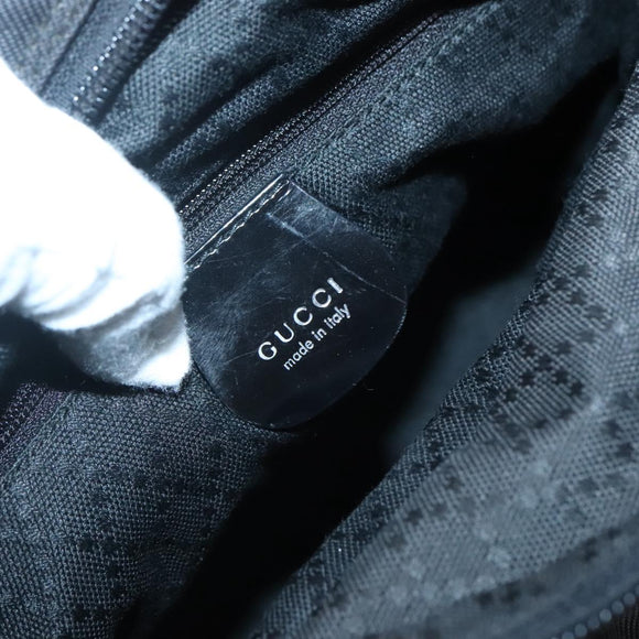 GUCCI Bamboo Hand Bag Nylon 2way Black Silver 002 2058 0508 5 Auth 138391