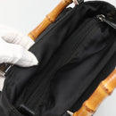GUCCI Bamboo Hand Bag Nylon 2way Black Silver 002 2058 0508 5 Auth 138391-6