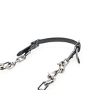 Miu Miu Schoudertas met Ketting Leer Zwart Zilver Auth 138395V-16