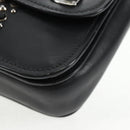 Miu Miu Chain Shoulder Bag Leather Black Silver Auth 138395V-18