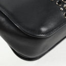 Miu Miu Chain Shoulder Bag Leather Black Silver Auth 138395V-19