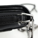 Miu Miu Chain Shoulder Bag Leather Black Silver Auth 138395V-8