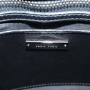Miu Miu Schoudertas met Ketting Leer Zwart Zilver Auth 138395V-24
