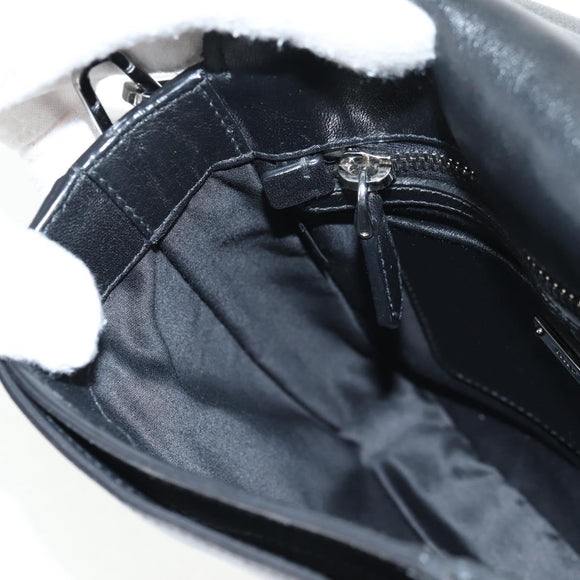 Miu Miu Chain Shoulder Bag Leather Black Silver Auth 138395V