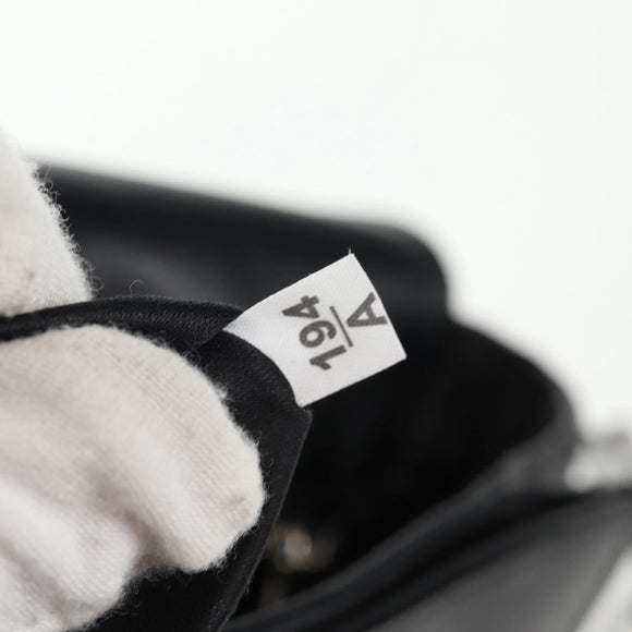 Miu Miu Chain Shoulder Bag Leather Black Silver Auth 138395V