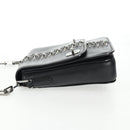 Miu Miu Chain Shoulder Bag Leather Black Silver Auth 138395V-3