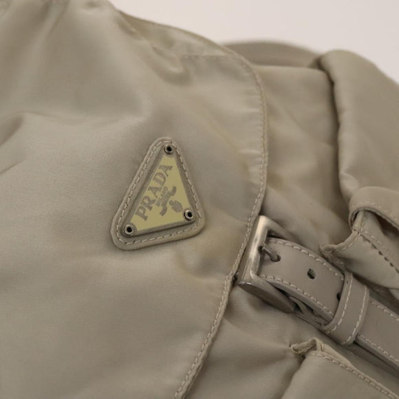PRADA Backpack Nylon Ivory Silver Auth 138397