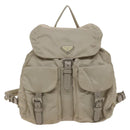 PRADA Backpack Nylon Ivory Silver Auth 138397-13