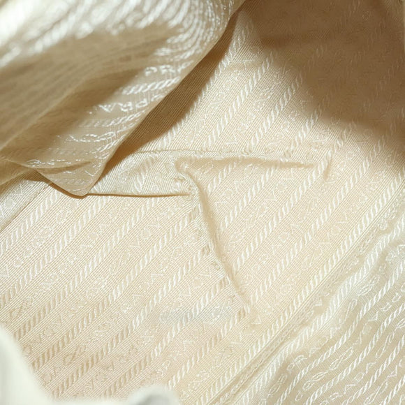 PRADA Backpack Nylon Ivory Silver Auth 138397