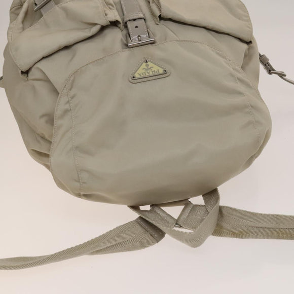 PRADA Backpack Nylon Ivory Silver Auth 138397