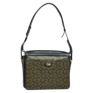 CELINE C Sulky Shoulder Bag PVC Navy Gold Auth 138407