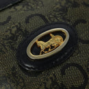 CELINE C Sulky Shoulder Bag PVC Navy Gold Auth 138407-14